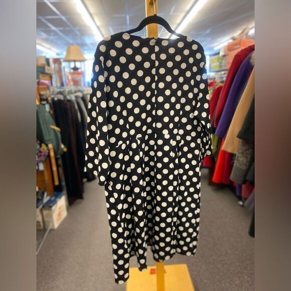 NEW Haute Ladies 1X Black & White Polka Dot Dress - Picture 4 of 4